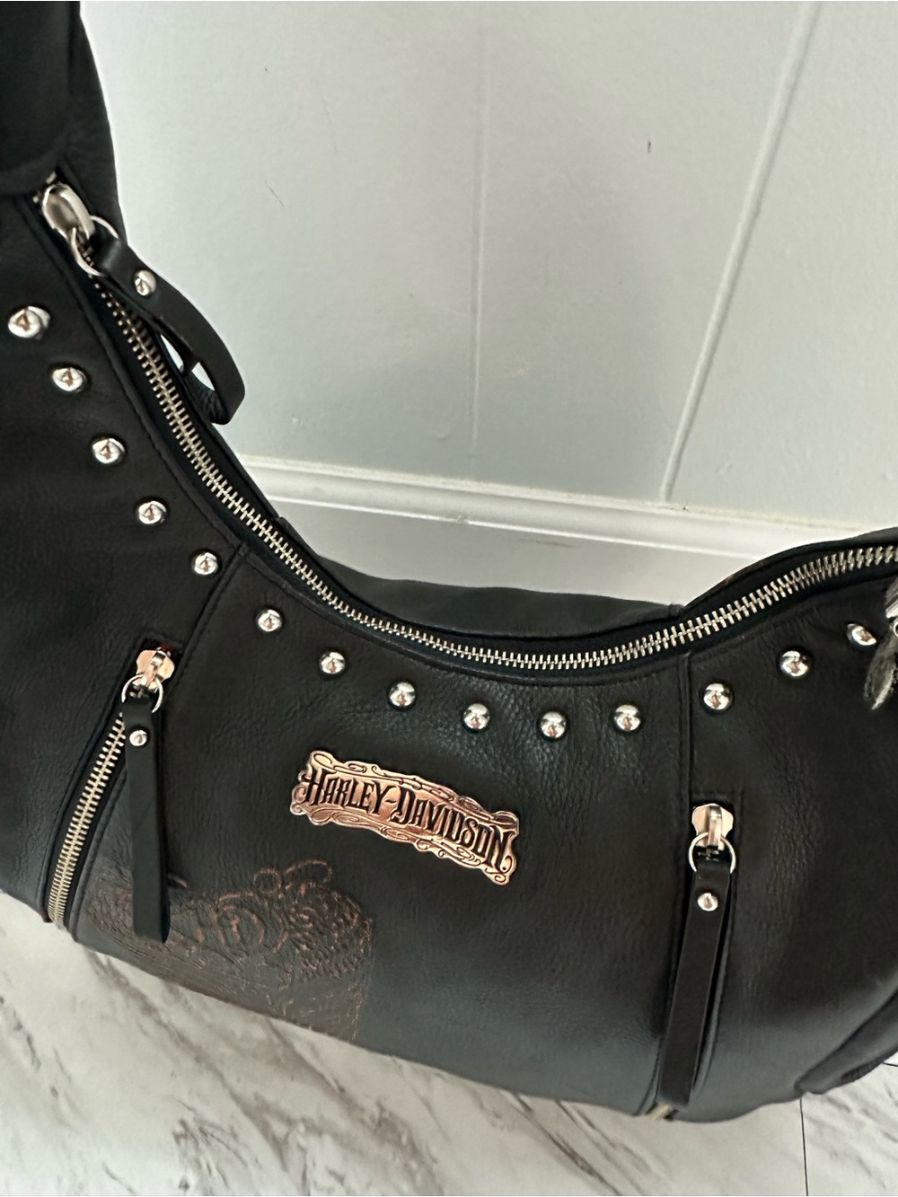 Vintage Harley Davidson Shoulder Bag Bougie Biker, Babe Packing PistolNWOT - Picture 5 of 11